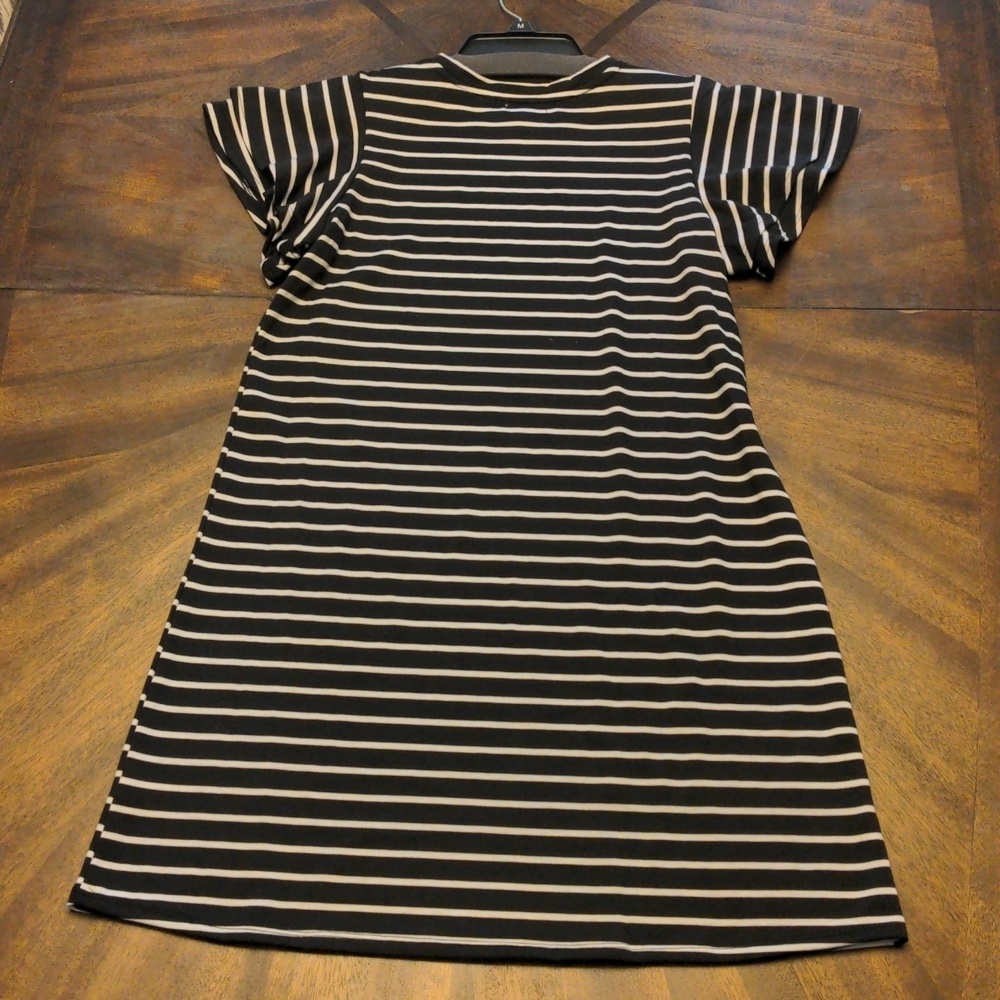 Falls Creek Monochrome Striped Dress Women's Medium White and Black - Picture 4 of 5